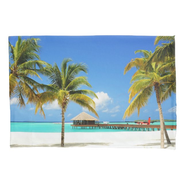 Tropical Beaches | Island & Lagoon, Maldives Pillowcase (Front)