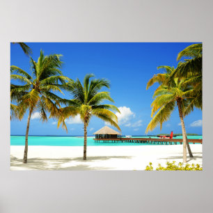 Tropical Beaches   Island & Lagoon, Maldives Poster