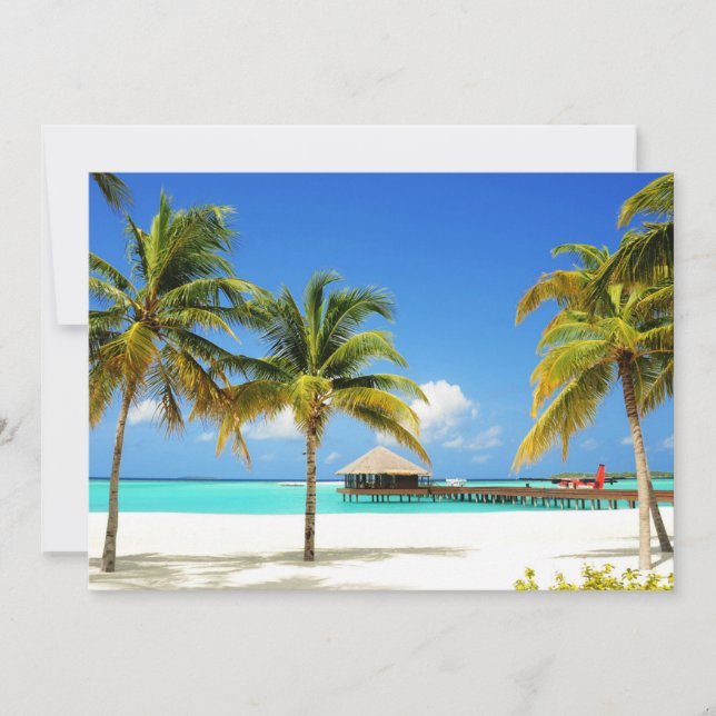 Tropical Beaches | Island & Lagoon, Maldives Thank You Card (Front)
