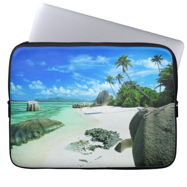 Tropical Beaches | La Digue Island Laptop Sleeve (Front)