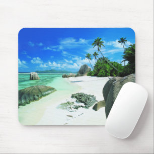 Tropical Beaches La Digue Island Mouse Mat