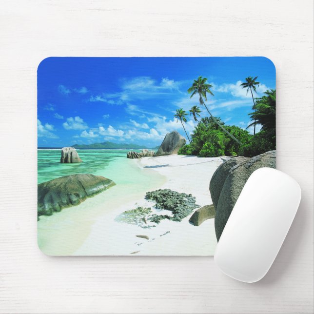 Tropical Beaches | La Digue Island Mouse Mat (With Mouse)