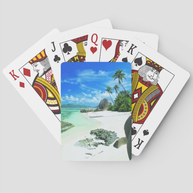 Tropical Beaches | La Digue Island Playing Cards (Back)