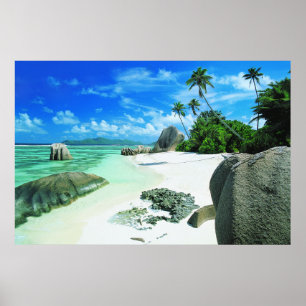 Tropical Beaches   La Digue Island Poster