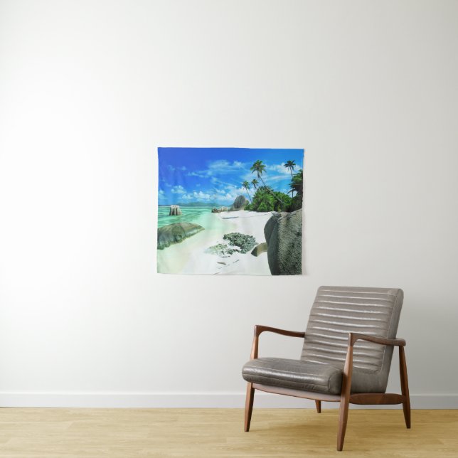 Tropical Beaches | La Digue Island Tapestry (In Situ (Horizontal))