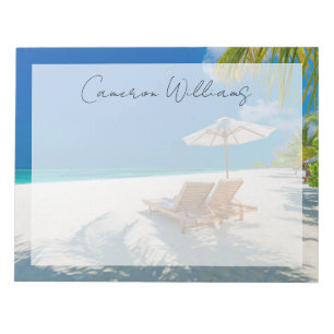 Tropical Beaches Lounge Chairs Beach, Bora Bora Notepad