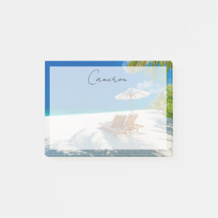 Tropical Beaches Lounge Chairs Beach, Bora Bora Post-it Notes