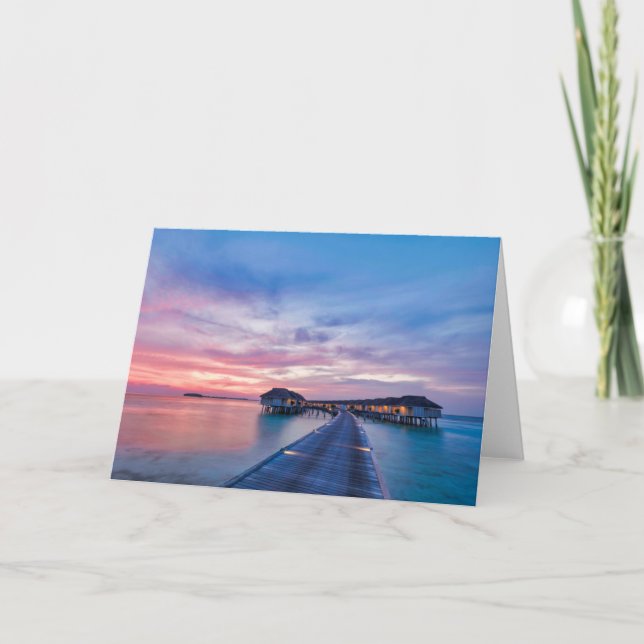 Tropical Beaches | Maldives Bungalows Card (Front)