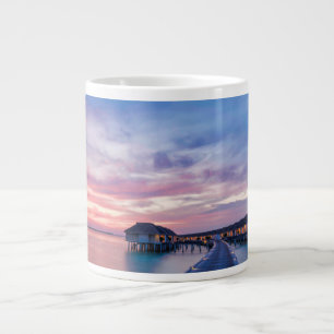 Tropical Beaches Maldives Bungalows Large Coffee Mug