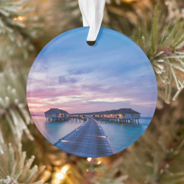 Tropical Beaches | Maldives Bungalows Ornament (Tree)
