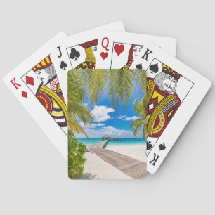 Tropical Beaches Maldives Island Wooden Jetty Playing Cards