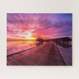 Tropical Beaches    Maldives Sunset Jigsaw Puzzle