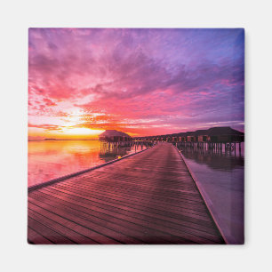 Tropical Beaches    Maldives Sunset Magnet