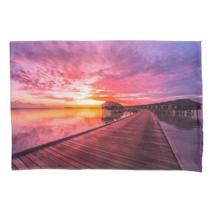 Tropical Beaches    Maldives Sunset Pillowcase