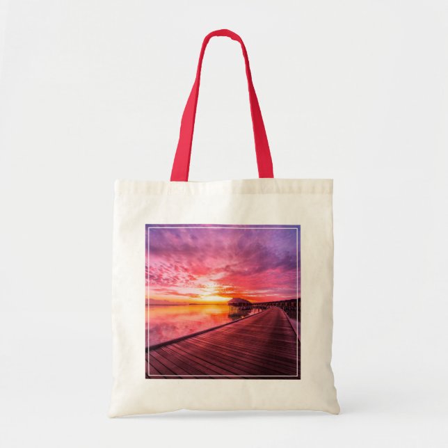 Tropical Beaches |  Maldives Sunset Tote Bag (Front)