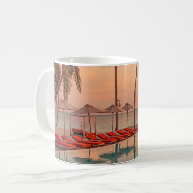 Tropical Beaches | Maldives Tropical Beach & Pool Coffee Mug (Front Left)