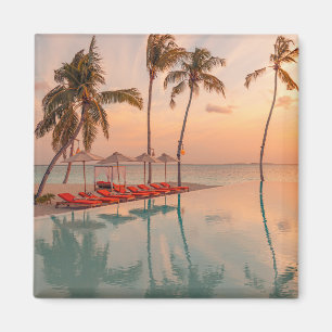 Tropical Beaches Maldives Tropical Beach & Pool Magnet