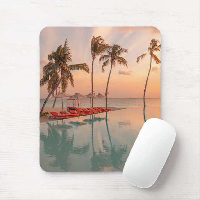 Tropical Beaches | Maldives Tropical Beach & Pool Mouse Mat (With Mouse)