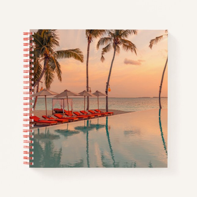 Tropical Beaches | Maldives Tropical Beach & Pool Notebook (Front)