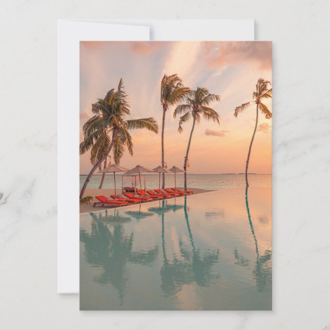 Tropical Beaches | Maldives Tropical Beach & Pool Thank You Card (Front)