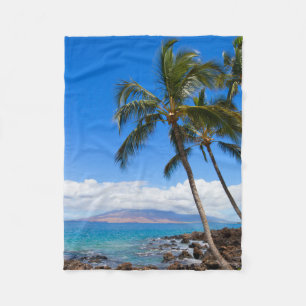 Tropical Beaches Maui Hawaii Island Fleece Blanket