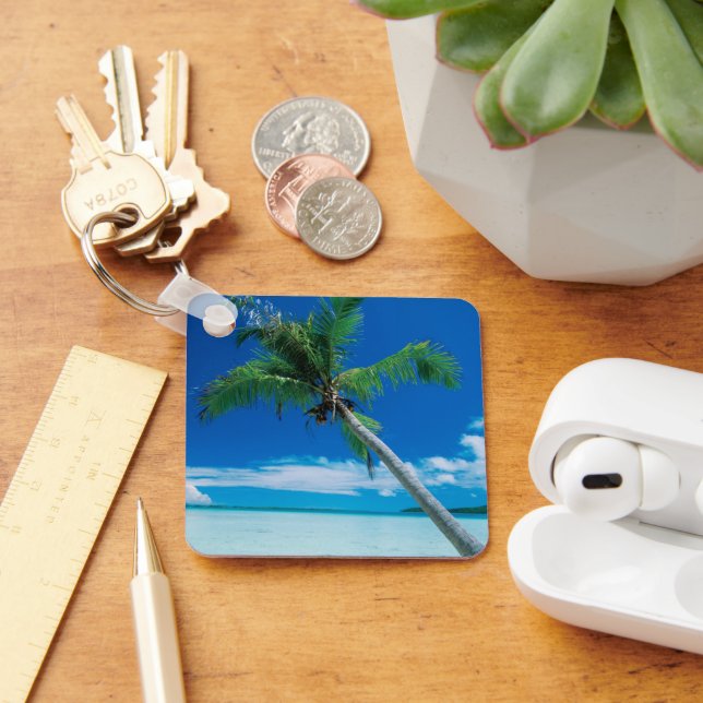 Tropical Beaches | Motu Tofari Beach, Bora Bora Key Ring (Desk)