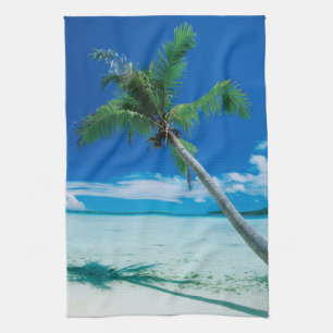Tropical Beaches   Motu Tofari Beach, Bora Bora Tea Towel