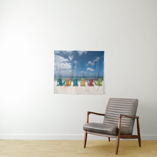 Tropical Beaches | Palm Beach, Aruba Tapestry (In Situ (Horizontal))