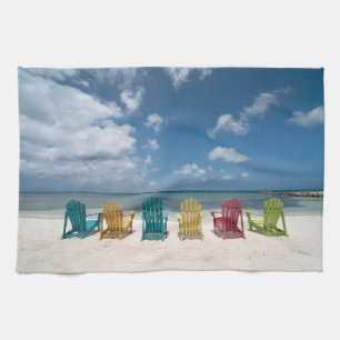 Tropical Beaches Palm Beach, Aruba Tea Towel