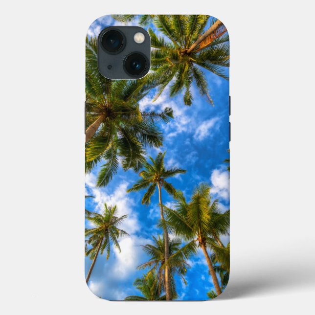 Tropical Beaches | Palm Trees on Blue Sky Case-Mate iPhone Case (Back)