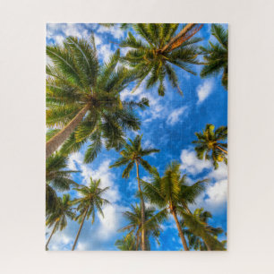 Tropical Beaches   Palm Trees on Blue Sky Jigsaw Puzzle