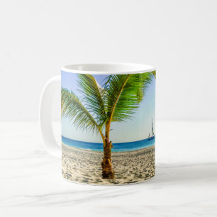 Tropical Beaches   Sailboat, Palm Tree, Aruba Coffee Mug