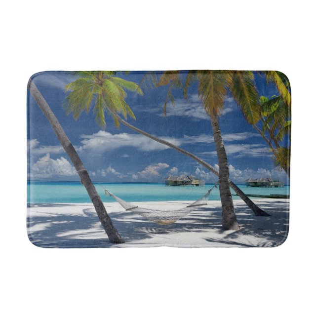 Tropical Beaches | Sandy Beach, Maldives Bath Mat (Front)