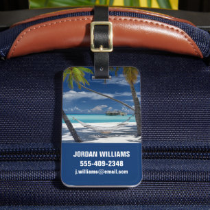 Tropical Beaches   Sandy Beach, Maldives Luggage Tag