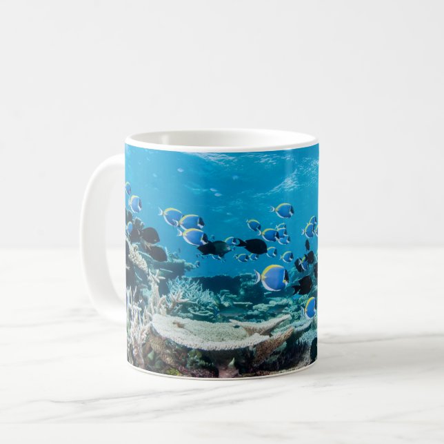 Tropical Beaches | Sturgeon Amongst Coral Coffee Mug (Front Left)