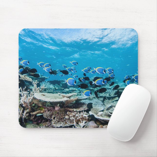 Tropical Beaches | Sturgeon Amongst Coral Mouse Mat (With Mouse)