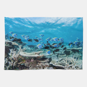 Tropical Beaches Sturgeon Amongst Coral Tea Towel