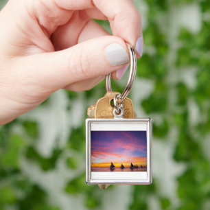 Tropical Beaches   Sunset Sailboats, Phillipines Key Ring