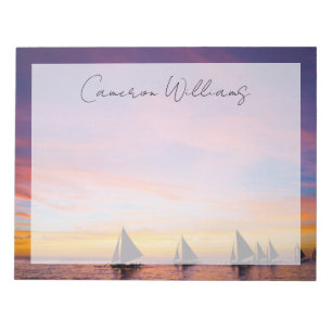 Tropical Beaches Sunset Sailboats, Phillipines Notepad