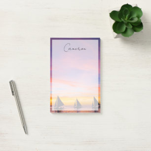 Tropical Beaches   Sunset Sailboats, Phillipines Post-it Notes