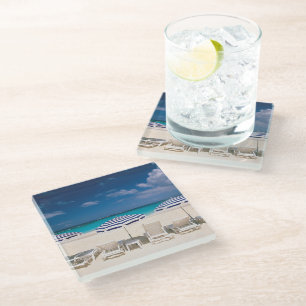 Tropical Beaches Tropical Beach Anguilla Glass Coaster