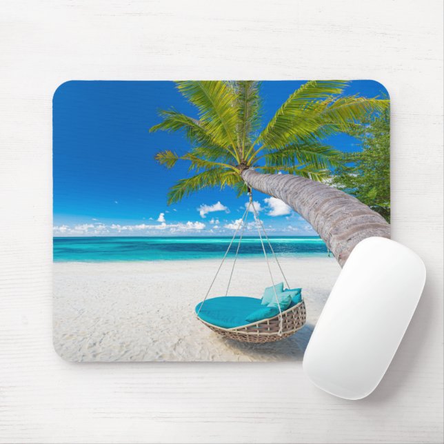 Tropical Beaches | Tropical Landscape Beach Swing Mouse Mat (With Mouse)