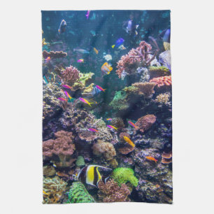 Tropical Beaches   Underwater Coral Reef Tea Towel