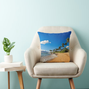 Tropical Beaches Wailea, Maui, Hawaii Cushion