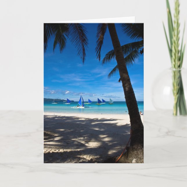 Tropical Beaches | White Beach Boracay Philippines Card (Front)