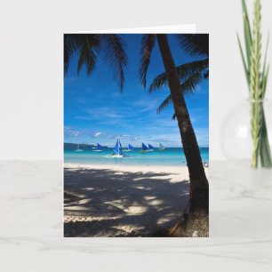Tropical Beaches White Beach Boracay Philippines Card