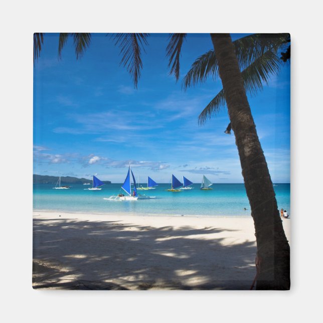 Tropical Beaches | White Beach Boracay Philippines Magnet (Front)