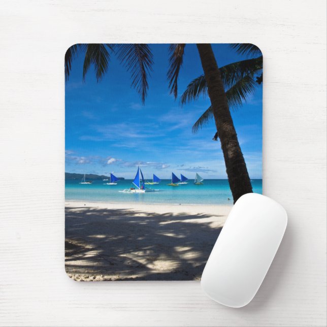 Tropical Beaches | White Beach Boracay Philippines Mouse Mat (With Mouse)