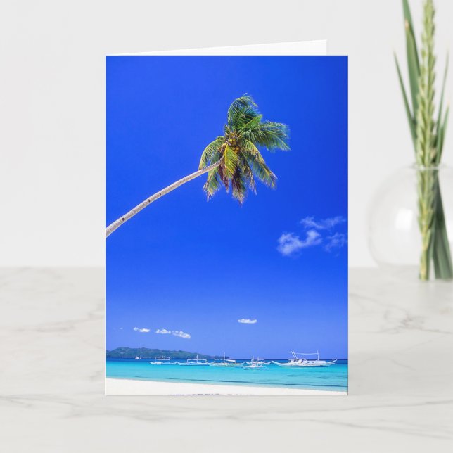 Tropical Beaches | White Beach, Phillipines Card (Front)
