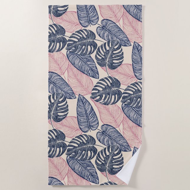 Tropical beachy boho  beach towel (Front)